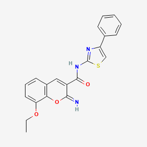 molecular formula C21H17N3O3S B4702543 8-ethoxy-2-imino-N-(4-phenyl-1,3-thiazol-2-yl)-2H-chromene-3-carboxamide 