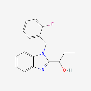 molecular formula C17H17FN2O B4702552 1-[1-(2-fluorobenzyl)-1H-benzimidazol-2-yl]-1-propanol 