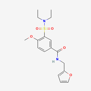 molecular formula C17H22N2O5S B4702564 3-[(diethylamino)sulfonyl]-N-(2-furylmethyl)-4-methoxybenzamide 