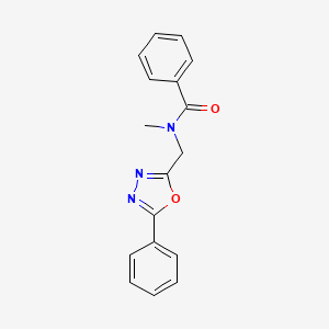 molecular formula C17H15N3O2 B4702567 N-methyl-N-[(5-phenyl-1,3,4-oxadiazol-2-yl)methyl]benzamide 