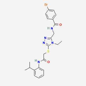 molecular formula C23H26BrN5O2S B4702576 4-bromo-N-{[4-ethyl-5-({2-[(2-isopropylphenyl)amino]-2-oxoethyl}thio)-4H-1,2,4-triazol-3-yl]methyl}benzamide 