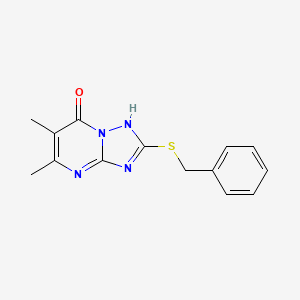molecular formula C14H14N4OS B4702593 2-(benzylthio)-5,6-dimethyl[1,2,4]triazolo[1,5-a]pyrimidin-7(4H)-one 