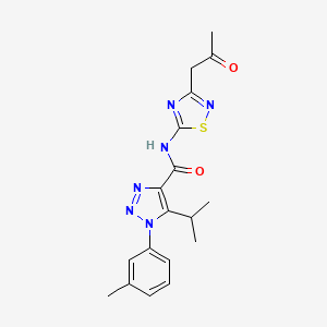 molecular formula C18H20N6O2S B4702607 5-isopropyl-1-(3-methylphenyl)-N-[3-(2-oxopropyl)-1,2,4-thiadiazol-5-yl]-1H-1,2,3-triazole-4-carboxamide 
