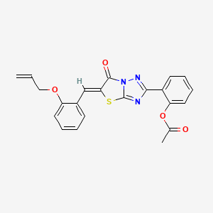 molecular formula C22H17N3O4S B4702611 2-{5-[2-(allyloxy)benzylidene]-6-oxo-5,6-dihydro[1,3]thiazolo[3,2-b][1,2,4]triazol-2-yl}phenyl acetate 