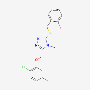 molecular formula C18H17ClFN3OS B4702646 3-[(2-chloro-5-methylphenoxy)methyl]-5-[(2-fluorobenzyl)thio]-4-methyl-4H-1,2,4-triazole 