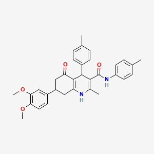molecular formula C33H34N2O4 B4702660 7-(3,4-dimethoxyphenyl)-2-methyl-N,4-bis(4-methylphenyl)-5-oxo-1,4,5,6,7,8-hexahydro-3-quinolinecarboxamide 