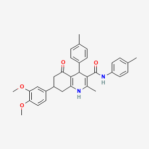 7-(3,4-dimethoxyphenyl)-2-methyl-N,4-bis(4-methylphenyl)-5-oxo-1,4,5,6,7,8-hexahydro-3-quinolinecarboxamide