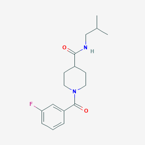 molecular formula C17H23FN2O2 B4702704 1-(3-fluorobenzoyl)-N-isobutyl-4-piperidinecarboxamide 