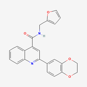 molecular formula C23H18N2O4 B4702707 2-(2,3-dihydro-1,4-benzodioxin-6-yl)-N-(2-furylmethyl)-4-quinolinecarboxamide 