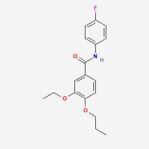 molecular formula C18H20FNO3 B4702719 3-ethoxy-N-(4-fluorophenyl)-4-propoxybenzamide 