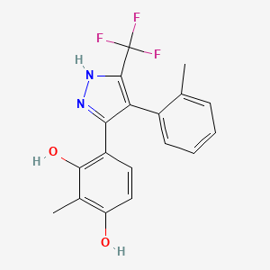 molecular formula C18H15F3N2O2 B4702729 2-methyl-4-[4-(2-methylphenyl)-5-(trifluoromethyl)-1H-pyrazol-3-yl]-1,3-benzenediol CAS No. 431069-50-0