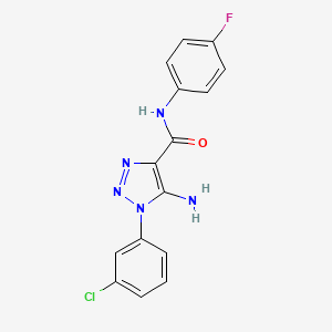 molecular formula C15H11ClFN5O B4702731 5-amino-1-(3-chlorophenyl)-N-(4-fluorophenyl)-1H-1,2,3-triazole-4-carboxamide 