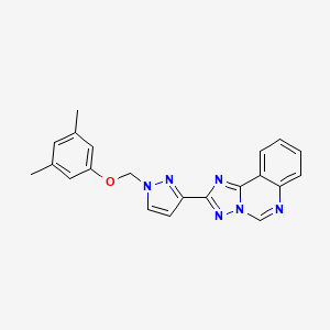 molecular formula C21H18N6O B4702732 2-{1-[(3,5-dimethylphenoxy)methyl]-1H-pyrazol-3-yl}[1,2,4]triazolo[1,5-c]quinazoline 