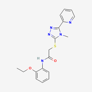 molecular formula C18H19N5O2S B4702735 N-(2-ethoxyphenyl)-2-{[4-methyl-5-(2-pyridinyl)-4H-1,2,4-triazol-3-yl]thio}acetamide 