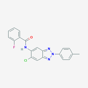 molecular formula C20H14ClFN4O B470277 N-[6-chloro-2-(4-methylphenyl)-2H-1,2,3-benzotriazol-5-yl]-2-fluorobenzamide CAS No. 445415-55-4