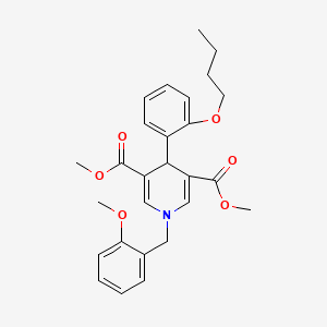 molecular formula C27H31NO6 B4702774 dimethyl 4-(2-butoxyphenyl)-1-(2-methoxybenzyl)-1,4-dihydro-3,5-pyridinedicarboxylate 