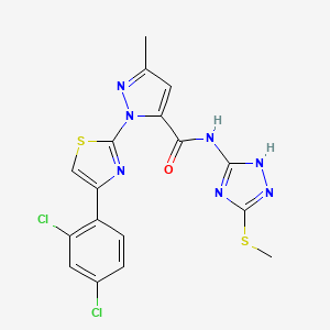 1-[4-(2,4-dichlorophenyl)-1,3-thiazol-2-yl]-3-methyl-N-[5-(methylthio)-1H-1,2,4-triazol-3-yl]-1H-pyrazole-5-carboxamide