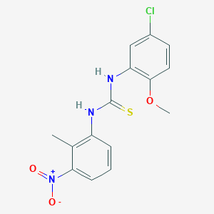 molecular formula C15H14ClN3O3S B4702780 N-(5-chloro-2-methoxyphenyl)-N'-(2-methyl-3-nitrophenyl)thiourea 