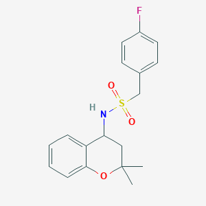 molecular formula C18H20FNO3S B4702788 N-(2,2-dimethyl-3,4-dihydro-2H-chromen-4-yl)-1-(4-fluorophenyl)methanesulfonamide 