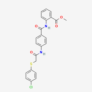 molecular formula C23H19ClN2O4S B4702803 methyl 2-{[4-({[(4-chlorophenyl)thio]acetyl}amino)benzoyl]amino}benzoate 