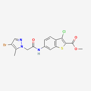 methyl 6-{[(4-bromo-5-methyl-1H-pyrazol-1-yl)acetyl]amino}-3-chloro-1-benzothiophene-2-carboxylate