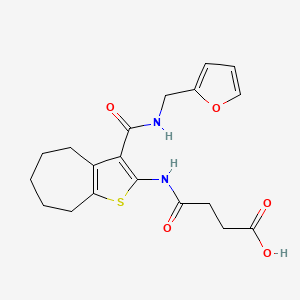 molecular formula C19H22N2O5S B4702850 4-[(3-{[(2-furylmethyl)amino]carbonyl}-5,6,7,8-tetrahydro-4H-cyclohepta[b]thien-2-yl)amino]-4-oxobutanoic acid 