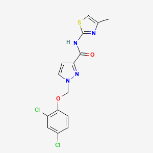 molecular formula C15H12Cl2N4O2S B4702853 1-[(2,4-dichlorophenoxy)methyl]-N-(4-methyl-1,3-thiazol-2-yl)-1H-pyrazole-3-carboxamide 