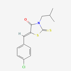 molecular formula C14H14ClNOS2 B4702859 5-(4-chlorobenzylidene)-3-isobutyl-2-thioxo-1,3-thiazolidin-4-one 