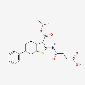 molecular formula C22H25NO5S B4702874 4-{[3-(isopropoxycarbonyl)-6-phenyl-4,5,6,7-tetrahydro-1-benzothien-2-yl]amino}-4-oxobutanoic acid 