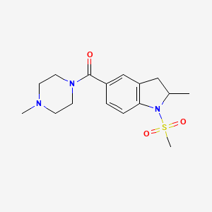 molecular formula C16H23N3O3S B4702883 2-methyl-5-[(4-methyl-1-piperazinyl)carbonyl]-1-(methylsulfonyl)indoline 