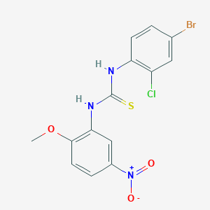 molecular formula C14H11BrClN3O3S B4702887 N-(4-bromo-2-chlorophenyl)-N'-(2-methoxy-5-nitrophenyl)thiourea 