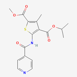 molecular formula C17H18N2O5S B4702903 4-isopropyl 2-methyl 5-(isonicotinoylamino)-3-methyl-2,4-thiophenedicarboxylate 