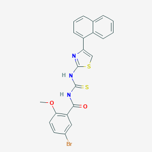molecular formula C22H16BrN3O2S2 B470292 5-bromo-2-methoxy-N-[(4-naphthalen-1-yl-1,3-thiazol-2-yl)carbamothioyl]benzamide CAS No. 445415-97-4