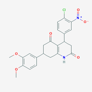 4-(4-chloro-3-nitrophenyl)-7-(3,4-dimethoxyphenyl)-4,6,7,8-tetrahydro-2,5(1H,3H)-quinolinedione