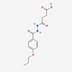 molecular formula C14H18N2O5 B4702952 4-oxo-4-[2-(4-propoxybenzoyl)hydrazino]butanoic acid 