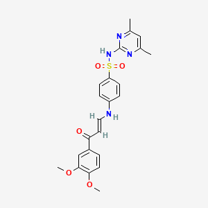 4-{[3-(3,4-dimethoxyphenyl)-3-oxo-1-propen-1-yl]amino}-N-(4,6-dimethyl-2-pyrimidinyl)benzenesulfonamide