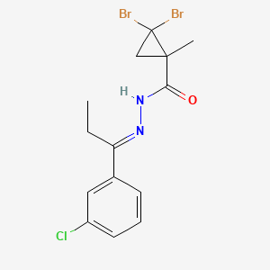 molecular formula C14H15Br2ClN2O B4702971 2,2-dibromo-N'-[1-(3-chlorophenyl)propylidene]-1-methylcyclopropanecarbohydrazide 