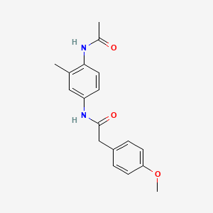 molecular formula C18H20N2O3 B4702981 N-[4-(acetylamino)-3-methylphenyl]-2-(4-methoxyphenyl)acetamide 
