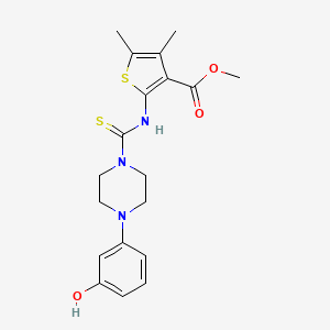 molecular formula C19H23N3O3S2 B4702990 methyl 2-({[4-(3-hydroxyphenyl)-1-piperazinyl]carbonothioyl}amino)-4,5-dimethyl-3-thiophenecarboxylate 