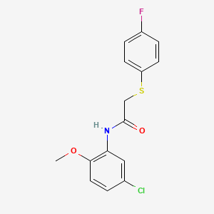 molecular formula C15H13ClFNO2S B4702991 N-(5-chloro-2-methoxyphenyl)-2-[(4-fluorophenyl)thio]acetamide 