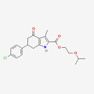 molecular formula C21H24ClNO4 B4702999 2-isopropoxyethyl 6-(4-chlorophenyl)-3-methyl-4-oxo-4,5,6,7-tetrahydro-1H-indole-2-carboxylate 