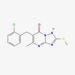 molecular formula C14H13ClN4OS B4703020 6-(2-chlorobenzyl)-5-methyl-2-(methylthio)[1,2,4]triazolo[1,5-a]pyrimidin-7(4H)-one 