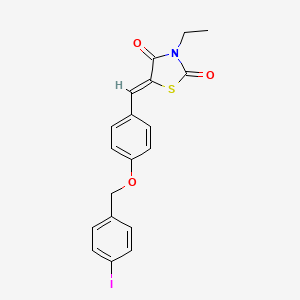 molecular formula C19H16INO3S B4703029 3-ethyl-5-{4-[(4-iodobenzyl)oxy]benzylidene}-1,3-thiazolidine-2,4-dione 
