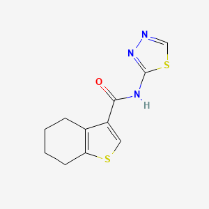 molecular formula C11H11N3OS2 B4703038 N-1,3,4-thiadiazol-2-yl-4,5,6,7-tetrahydro-1-benzothiophene-3-carboxamide 