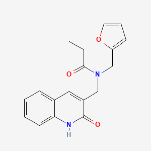 molecular formula C18H18N2O3 B4703042 N-(2-furylmethyl)-N-[(2-hydroxy-3-quinolinyl)methyl]propanamide 