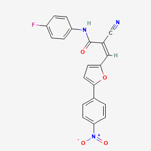 molecular formula C20H12FN3O4 B4703074 2-cyano-N-(4-fluorophenyl)-3-[5-(4-nitrophenyl)-2-furyl]acrylamide 