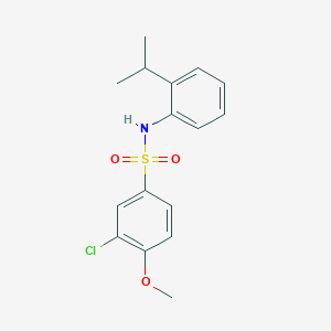 molecular formula C16H18ClNO3S B4703105 3-chloro-N-(2-isopropylphenyl)-4-methoxybenzenesulfonamide 