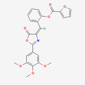 molecular formula C24H19NO8 B4703118 2-{[5-oxo-2-(3,4,5-trimethoxyphenyl)-1,3-oxazol-4(5H)-ylidene]methyl}phenyl 2-furoate 