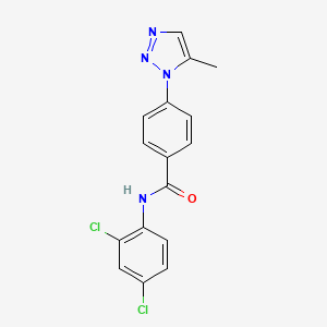 molecular formula C16H12Cl2N4O B4703125 N-(2,4-dichlorophenyl)-4-(5-methyl-1H-1,2,3-triazol-1-yl)benzamide 