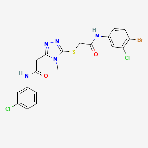 molecular formula C20H18BrCl2N5O2S B4703162 2-[5-({2-[(4-bromo-3-chlorophenyl)amino]-2-oxoethyl}thio)-4-methyl-4H-1,2,4-triazol-3-yl]-N-(3-chloro-4-methylphenyl)acetamide 